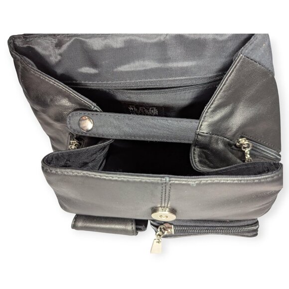Wilsons Leather Pelle Studio Black Soft Leather Backpack Purse - Picture 12 of 16